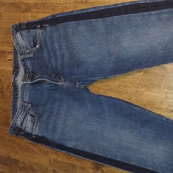 Silver Vintage Slim with Dark Stripes down both sides Medium Wash Jeans 31/27 - Picture 2 of 7
